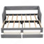 Lit de jour simple tapissier très grand avec deux tiroirs, gris-659915311