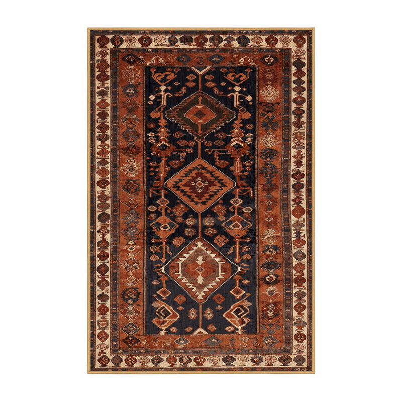 Tapis brun turc lavable à la machine, Tapis de couloir 2 pi x 5 pi