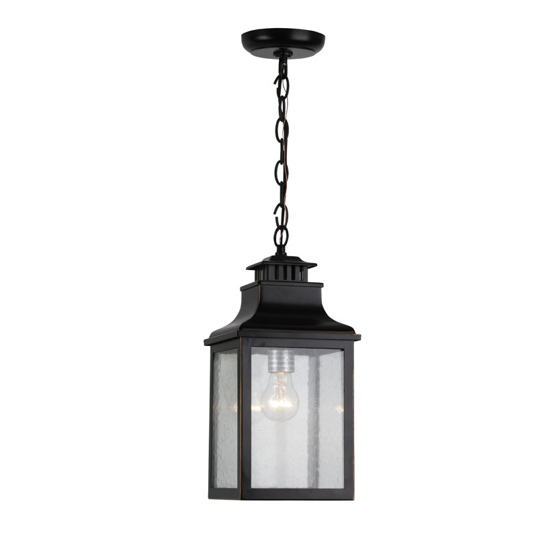 Luminaire suspendu d'extérieur noir 1 lumière Pinal