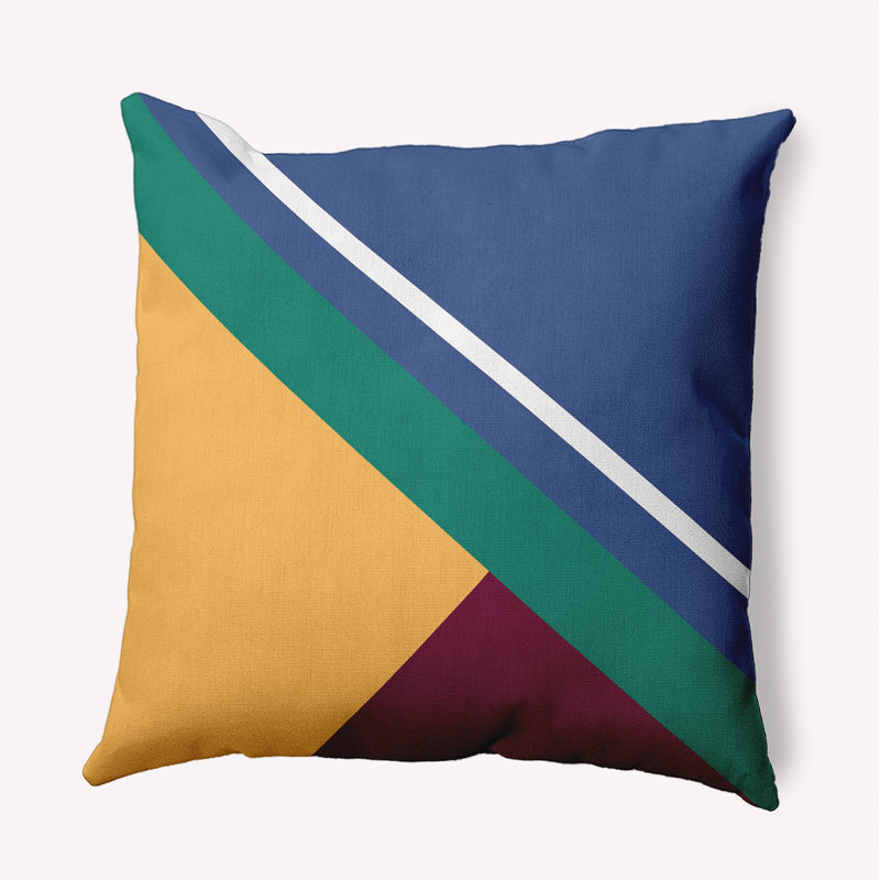 Geometric Outdoor Reversible Throw Pillow, Navy Blue, 16" x 16"