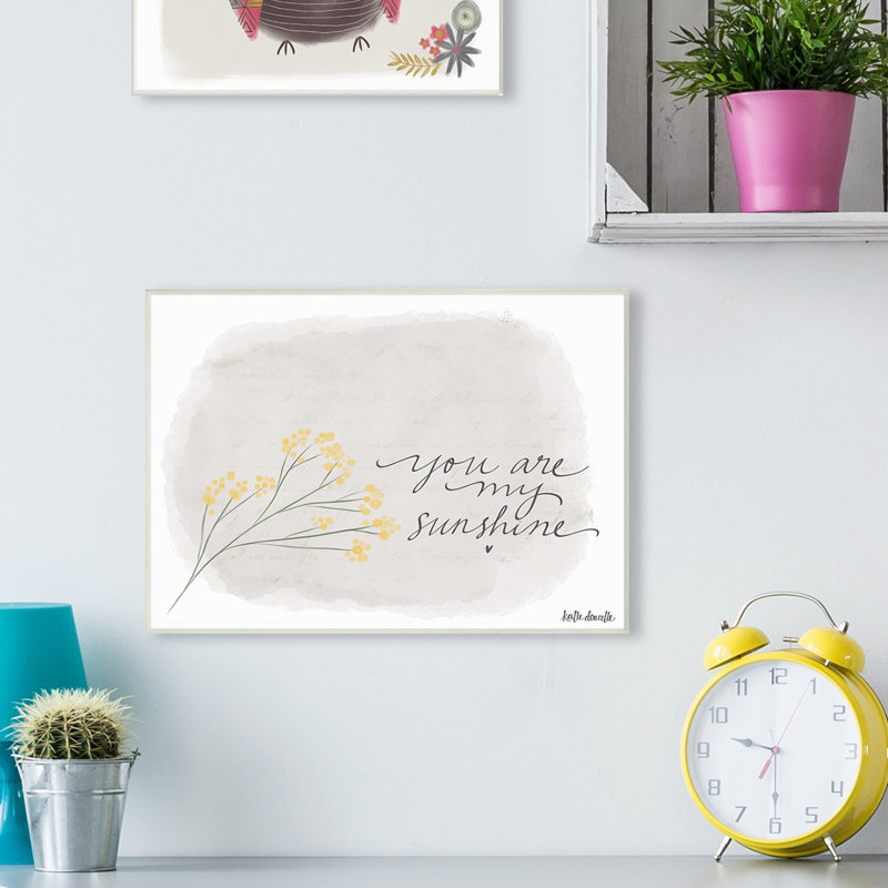 You Are My Sunshine - fleur jaune, H 16 po x l 20 x P 1,5 po, Giclée encadrée noir minuit