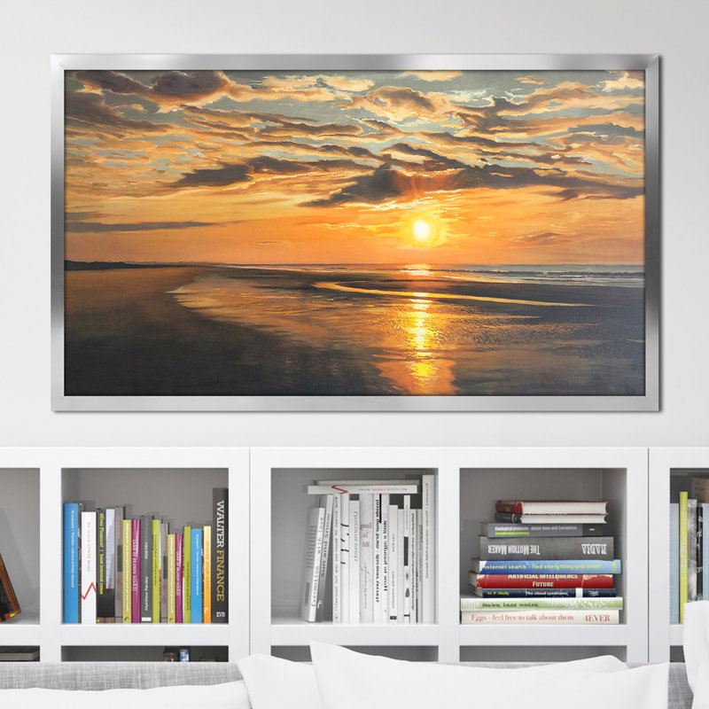 "Seascape Sunset 2", reproduction sur toile encadrée