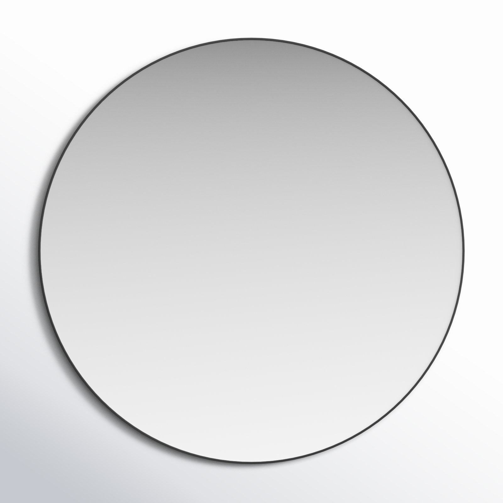 Eaton Round Mirror, Matte Black, 34" x 34"