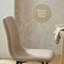 Fabric Upholstered Metal Side Chair in Brown-1483739463-1483739462