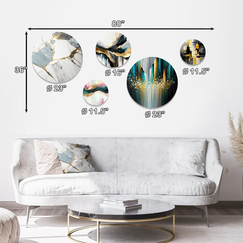 Géode abstraite or et marbre blanc I - décoration murale abstraite en métal marbré