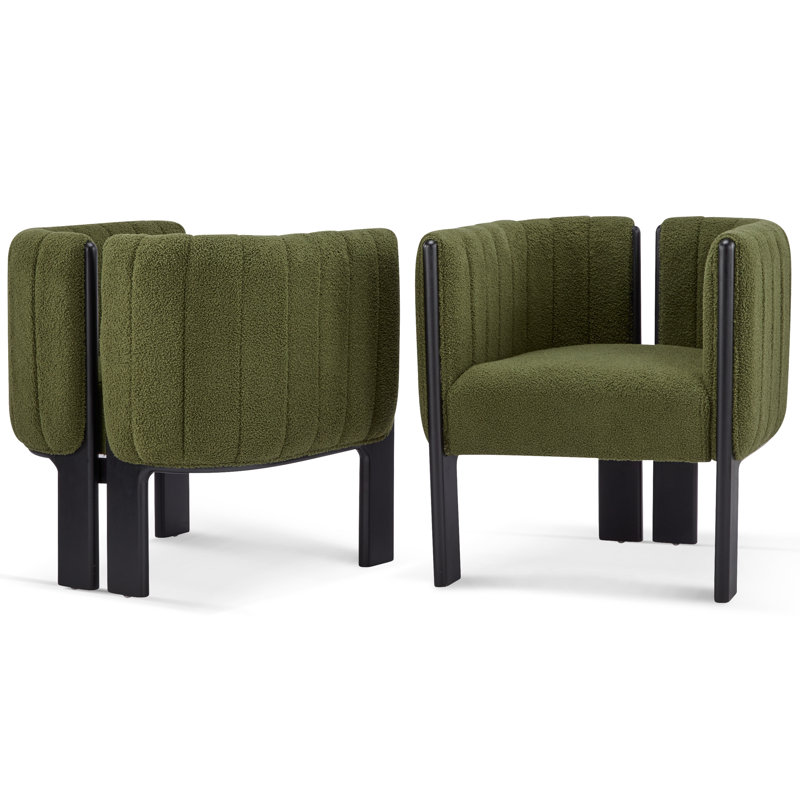 Chaises d'appoint rembourrées Gruver, Vert olive / noir