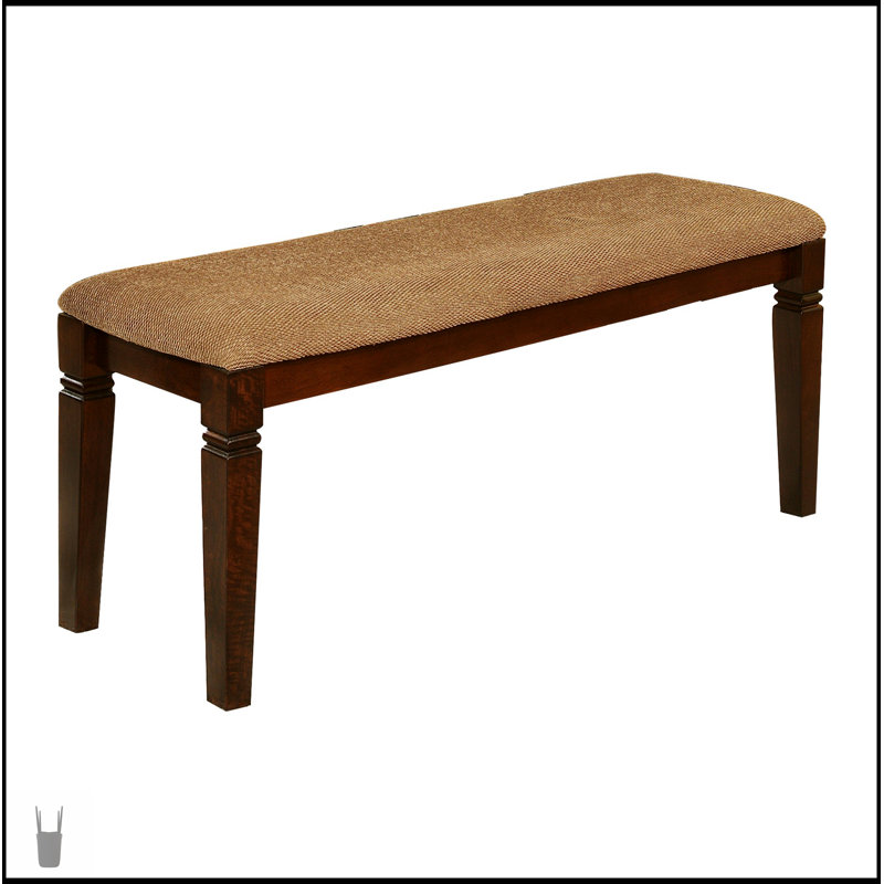Ensemble de salle à manger 6 pièces de style transitionnel avec banc et chaises rembourrées en tissu, finition en bois espresso pour les maisons modernes et traditionnelles