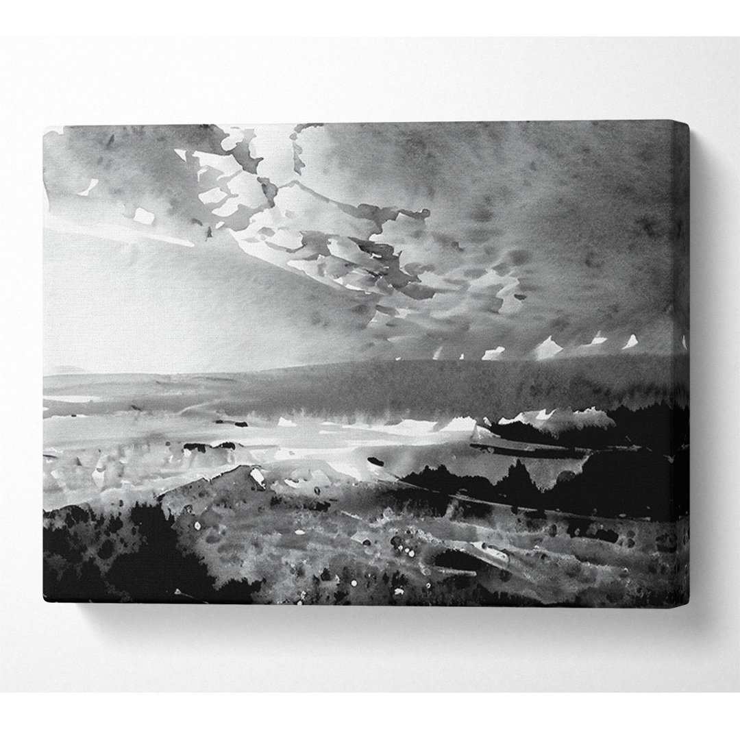 Ocean Mist B N W Canvas Aquarell