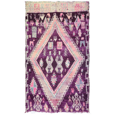 Moroccan Rugs One-of-a-Kind Rectangle 6'5" X 10'9" Wool Area Rug Purple