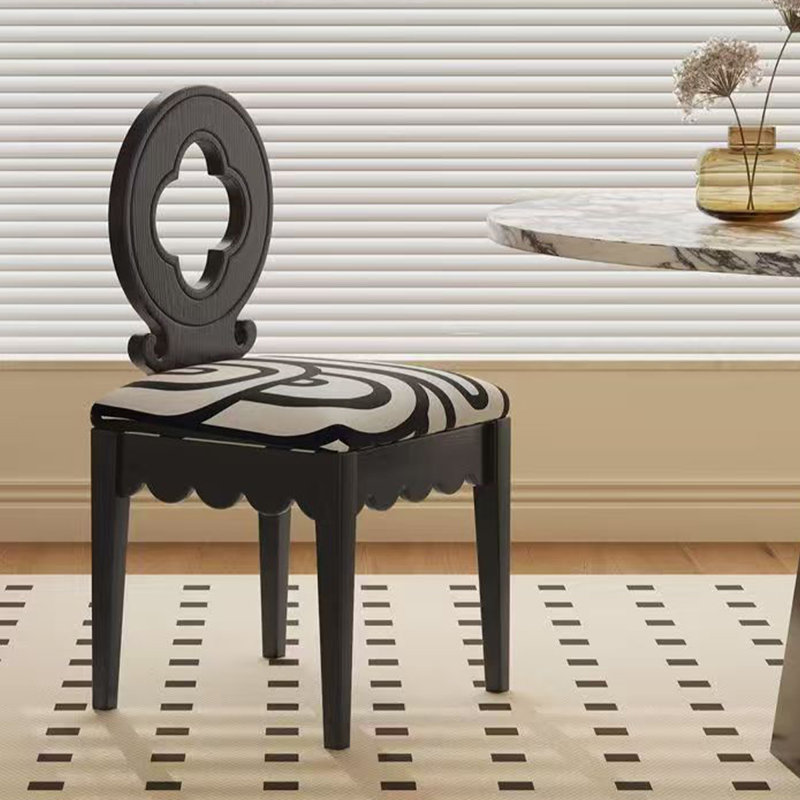 Chaise d'appoint noire à dossier solide (ensemble de 2)