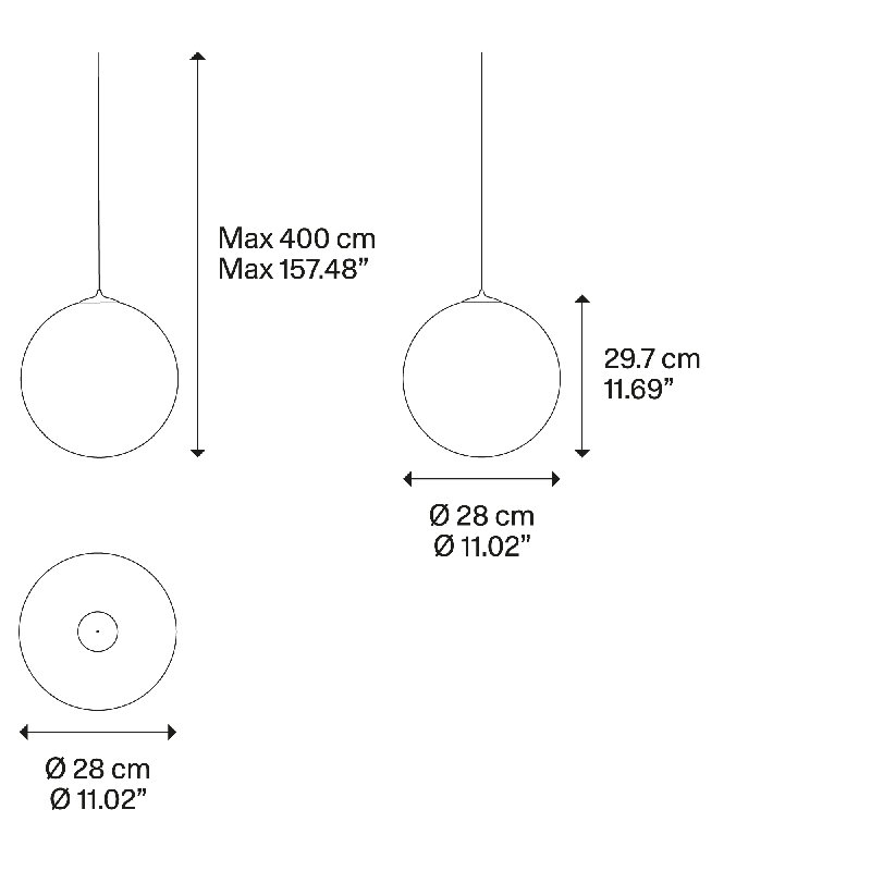 Lodes Random Solo 28 Suspension Lamp Low-V, Frosted White