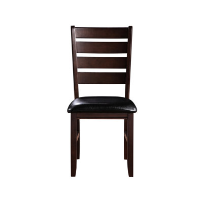 2 Contemporary Dining Chair - Black Faux Leather And Back Of 2 Modern Chairs Synthetic Upholstery For