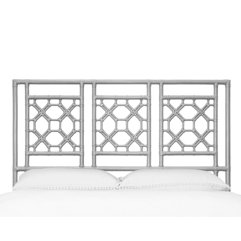Lattice Back Standard Bed, Light Gray, Full