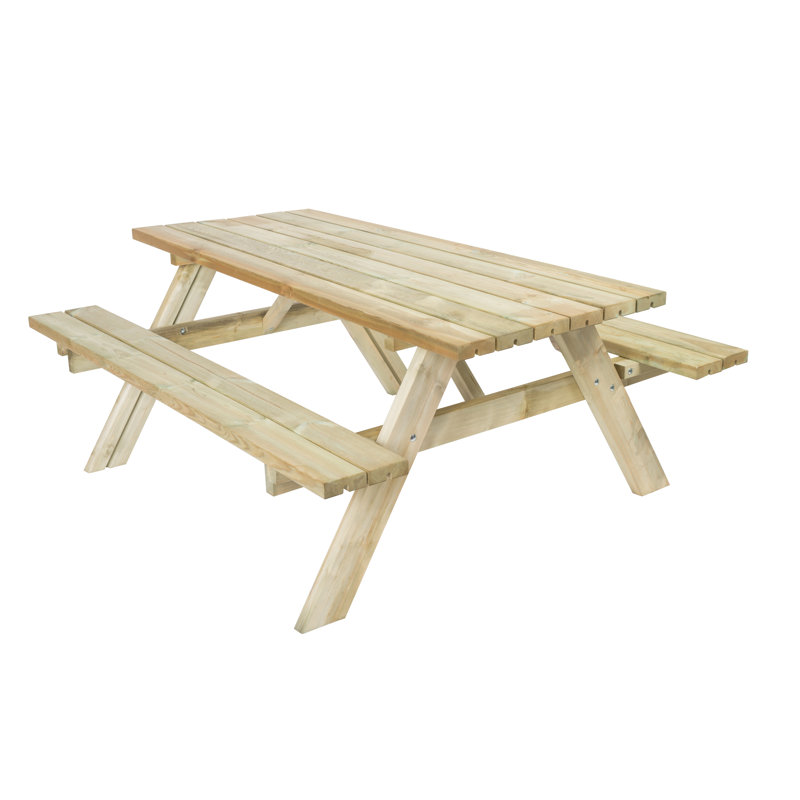 Aaliyah 6 - Person Wood Patio Dining Set with Rectangular Table, White