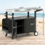 Îlot de cuisine pratique, table de chariot de gril mobile, table de four, chariot de bar polyvalent