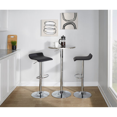 Contemporary Adjustable Round Bar Table in Silver