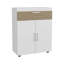 Range-chaussures, 3 portes, 3 tablettes, 4 pieds, chêne blanc / naturel