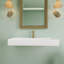 Lavabo de salle de bain mural rectangulaire 40 "avec lavabo vasque à surface solide avec trop-plein
