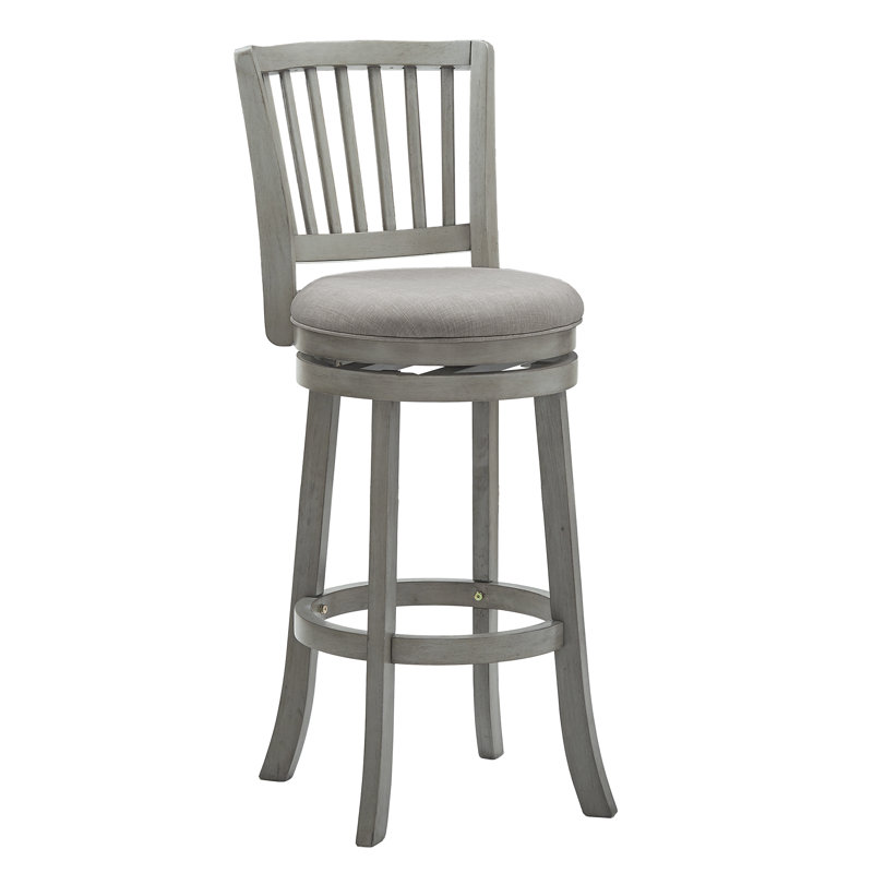 Tabouret de bar et de comptoir pivotant Jovie, Gris antique, Tabouret de bar (siège d'une hauteur de 29,96 po), Lin gris