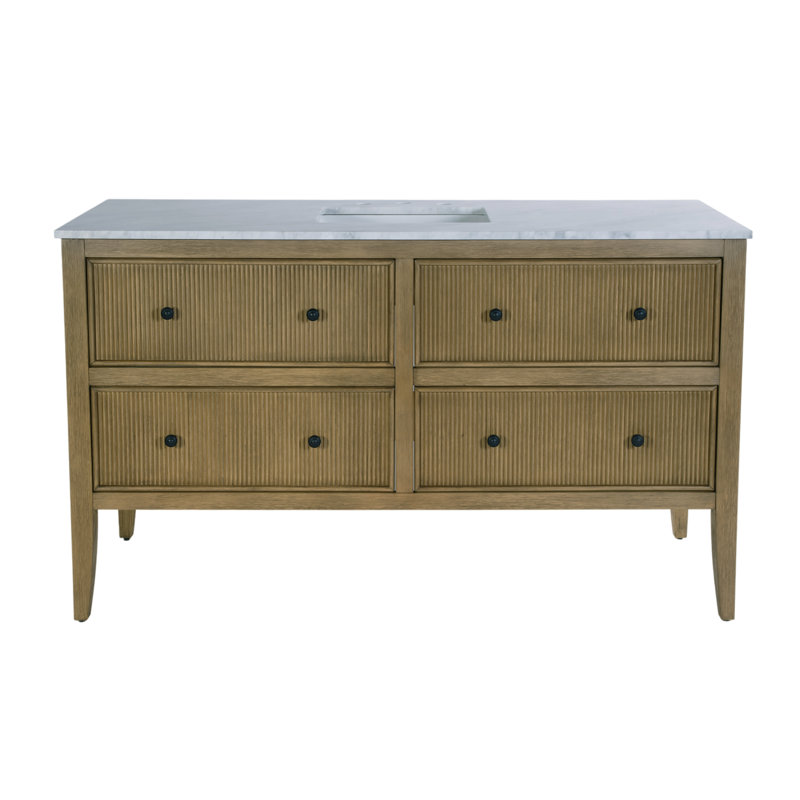 Keaton 60" W Marble Top 4 Drawer Bathroom Vanity