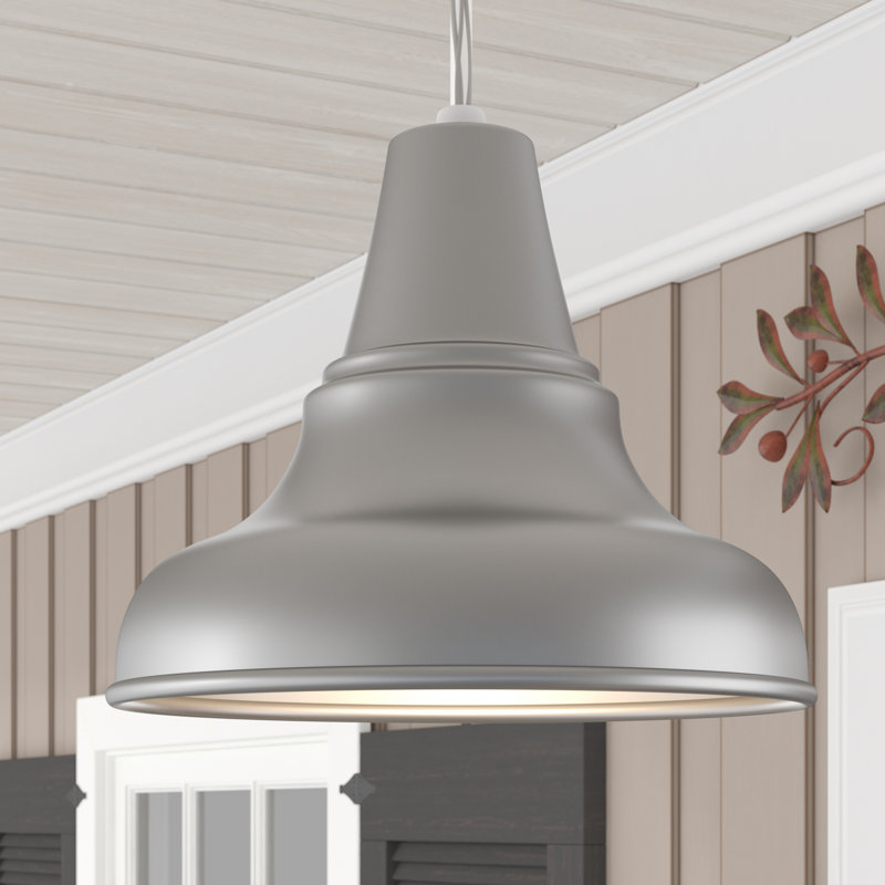 Seoul Outdoor Pendant, Metallic Gray, 6.25" H x 8" W x 8" D