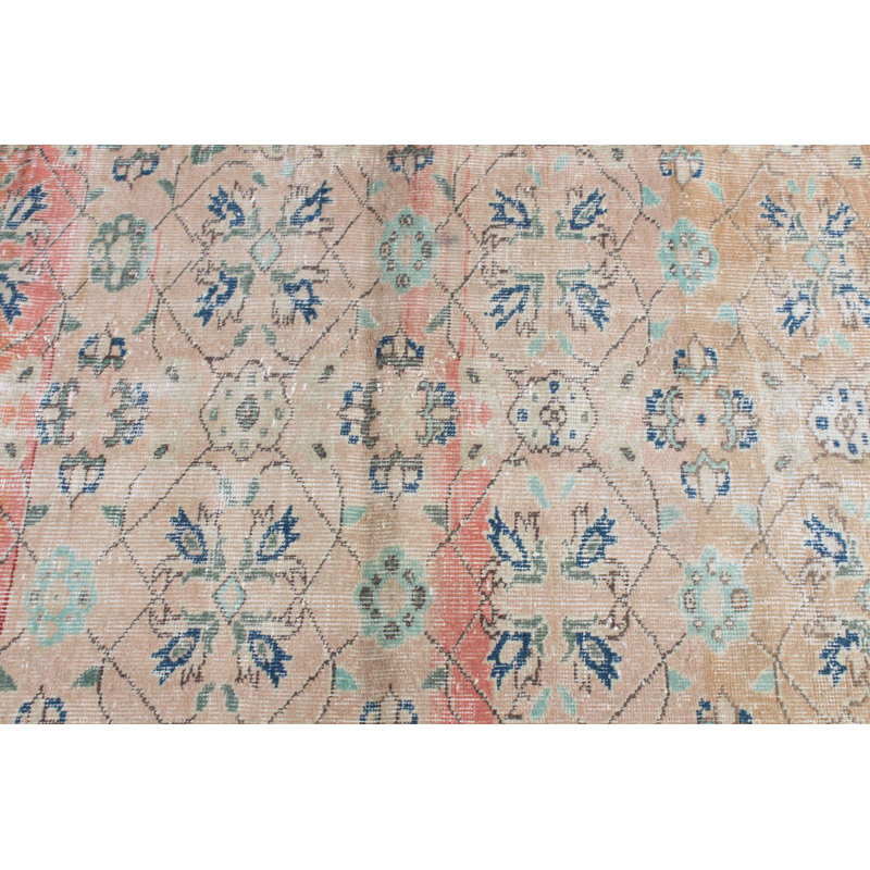 Tapis turc vintage en laine Oushak idéal pour les chambres de bébé 2148
