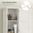 Farmhouse Linen Closet With Drawer, 67" Tall Bathroom Storage Cabinet With Barn Doors And Adjustable Shelves, White-1643766915
