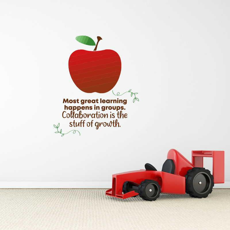 Adhésif décoratif en vinyle "Learning Apple School Class", H 40 po x l 35 po