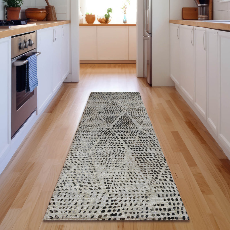 Premium Machine Washable Cerrito AMF591 Gray Rug, Runner 2'3" x 7'6"