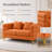 Ornie Luxurious and comfortable upholstered sofa with metal legs and pillows for reception area and living room-1482074291