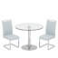 Ensemble de table de salle à manger moderne en verre trempé avec chaises rembourrées en similicuir-115116122-115116123