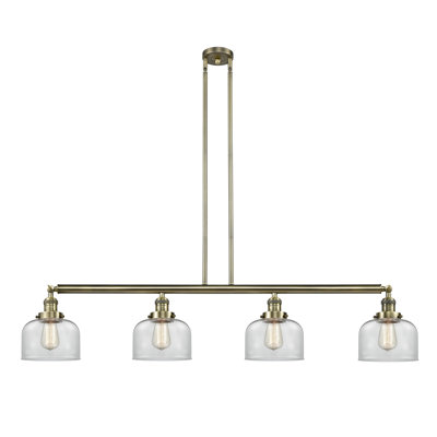 Luminaire suspendu linéaire à 4 lumières pour îlot de cuisine Annelisse