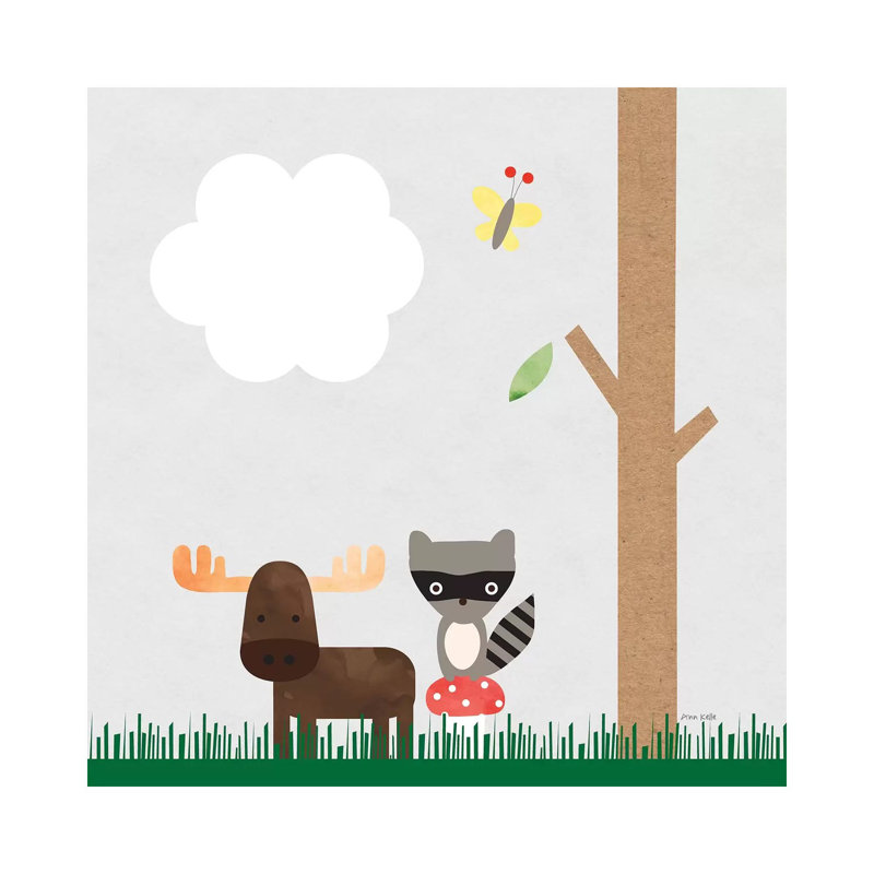 Woodland Animals I by Ann Kelle - 1 Piece Wrapped Canvas Wall Art, 45.72 cm H x 45.72 cm W x 3.175 cm D