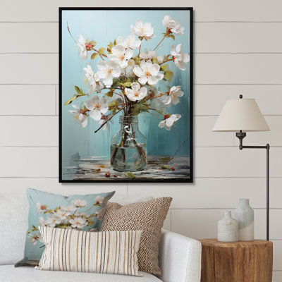 Fleur de pommier élégance monochromatique XIXe - impression sur toile florale