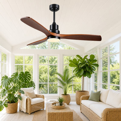 Ventilateur de plafond à 3 pales de 52 po avec ensemble d'éclairage à DEL et télécommande