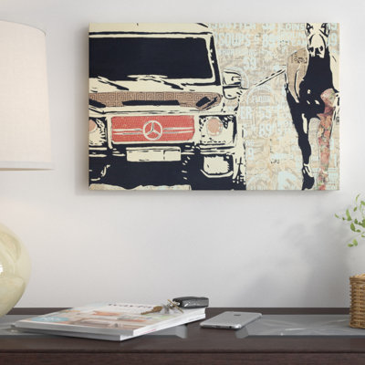 « off to the courses », impression sur toile tendue