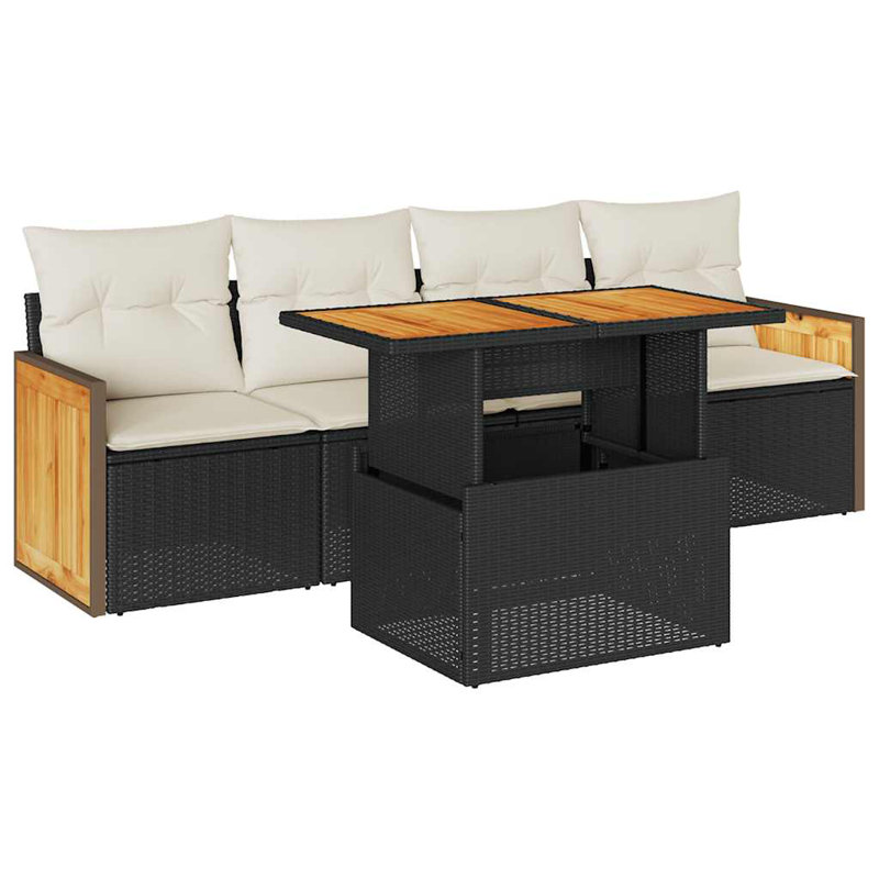 Vidaxl Garden Sofa Set Black