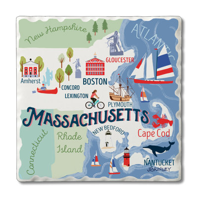 Ensemble de sous-verres 4 pièces Thirstystone Massachusetts