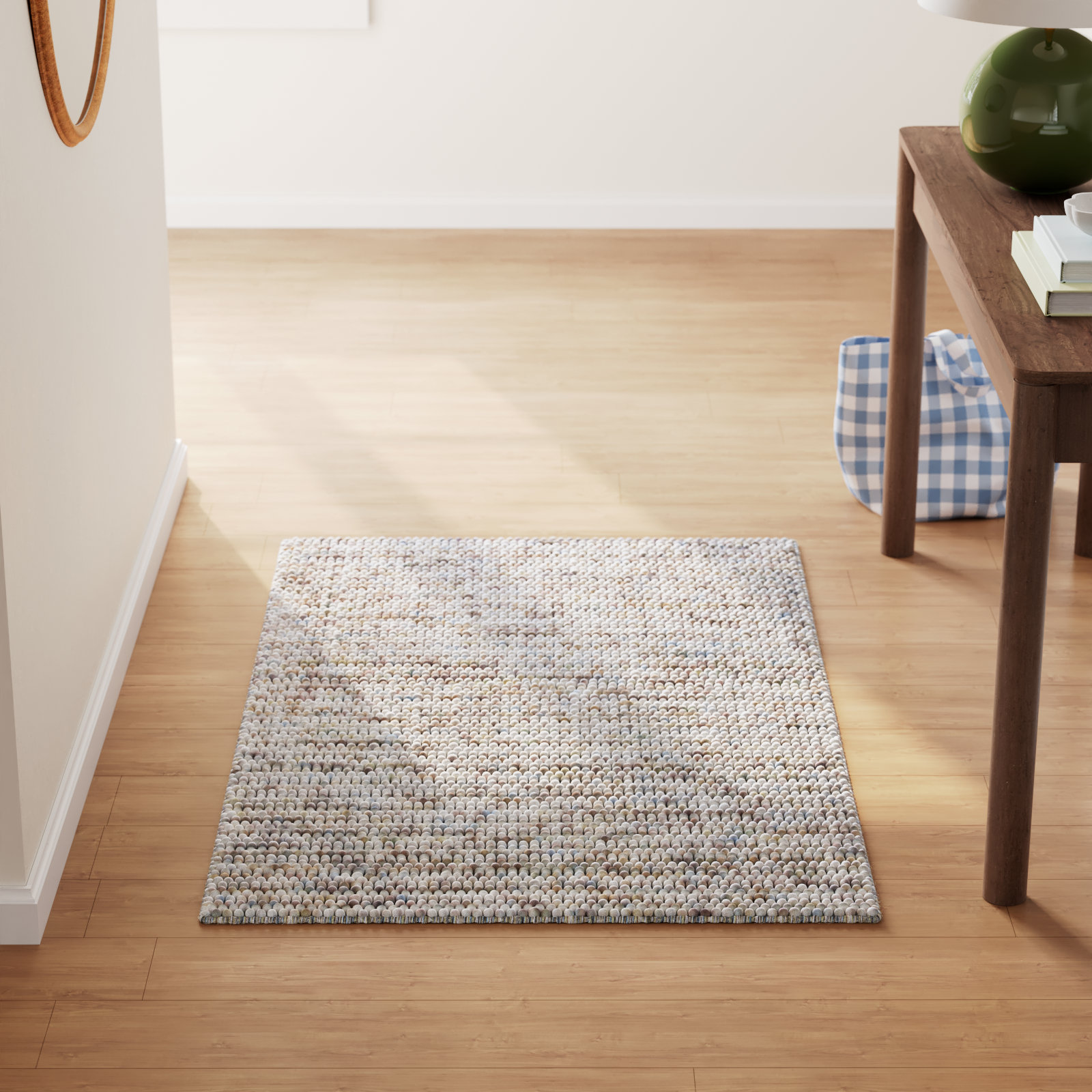 Elle Ivory Multi Hand-Woven Flatweave Rug, Rectangle 2' x 3'