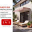 Store banne rétractable manuel Awntech Maui, 3,66 m x 3,05 m, lin à fines rayures-972034895