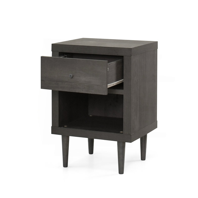 Table de chevet 2 tiroirs, Gris