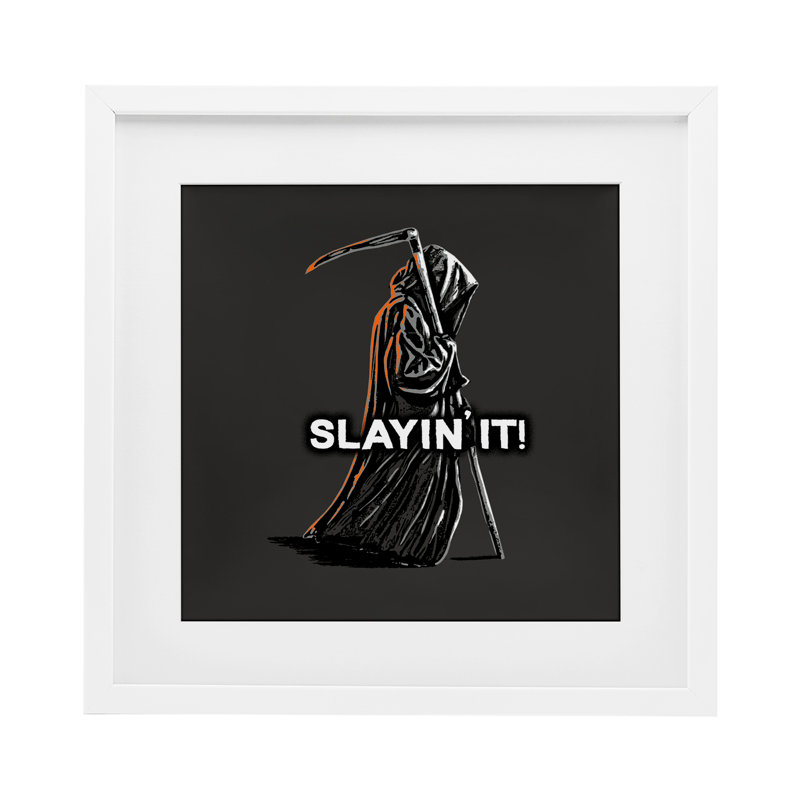 «Slayin 'It Grim Reaper», reproduction sous verre encadrée, conception de Jedco Brands, Inc., H 13 po x l 13 po