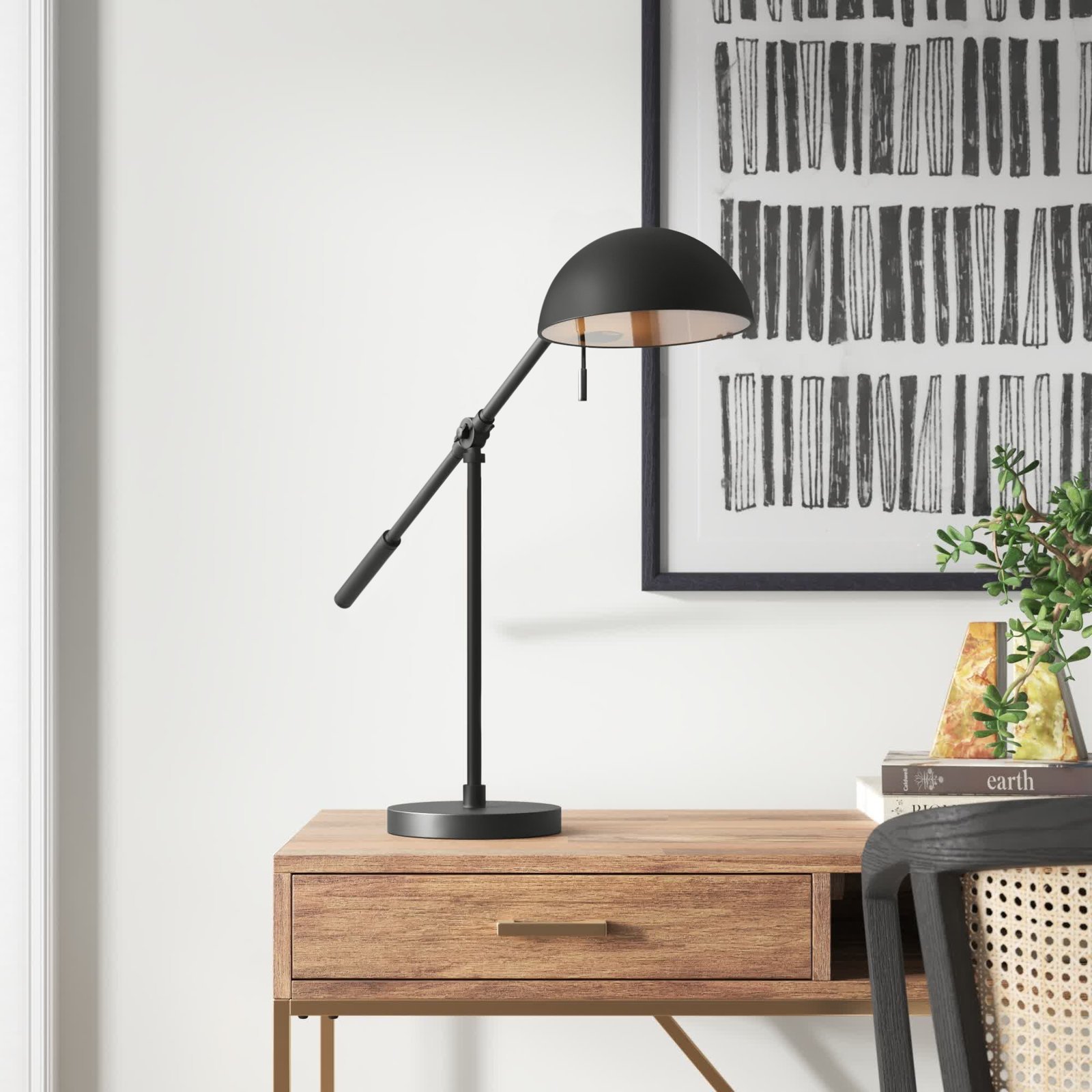Mercutio Metal Architect Lamp Lamp, Blackened Bronze