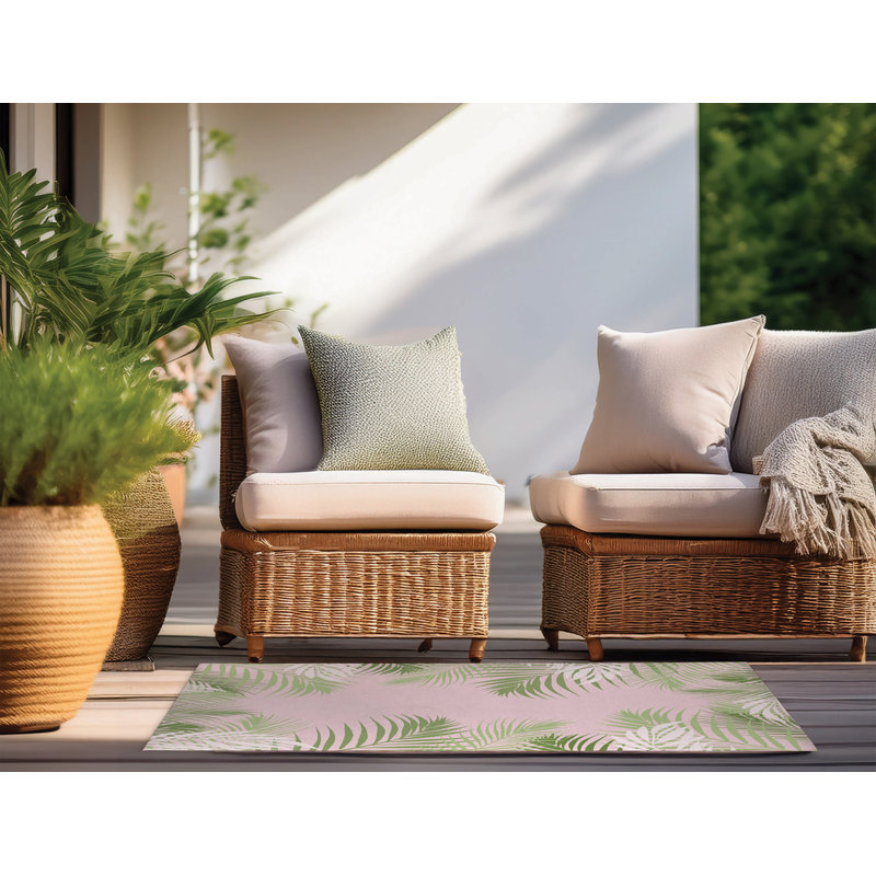 Tapis extérieur Waving Palm, Rectangulaire 2 pi x 3 pi