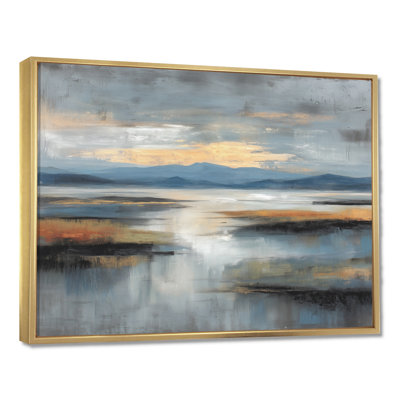 Golden Path In The France Countryside - Landscapes Wall Art, Grey Abstract Canvas Print