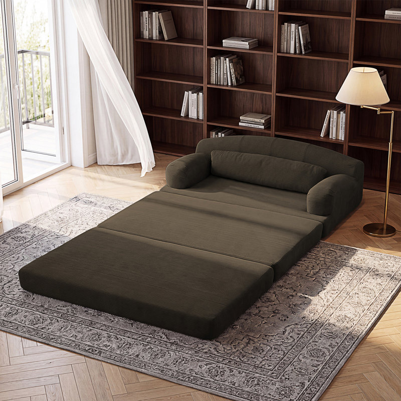 Canapé-lit pliable avec causeuse et canapé-lit convertible, Brown Corduroy