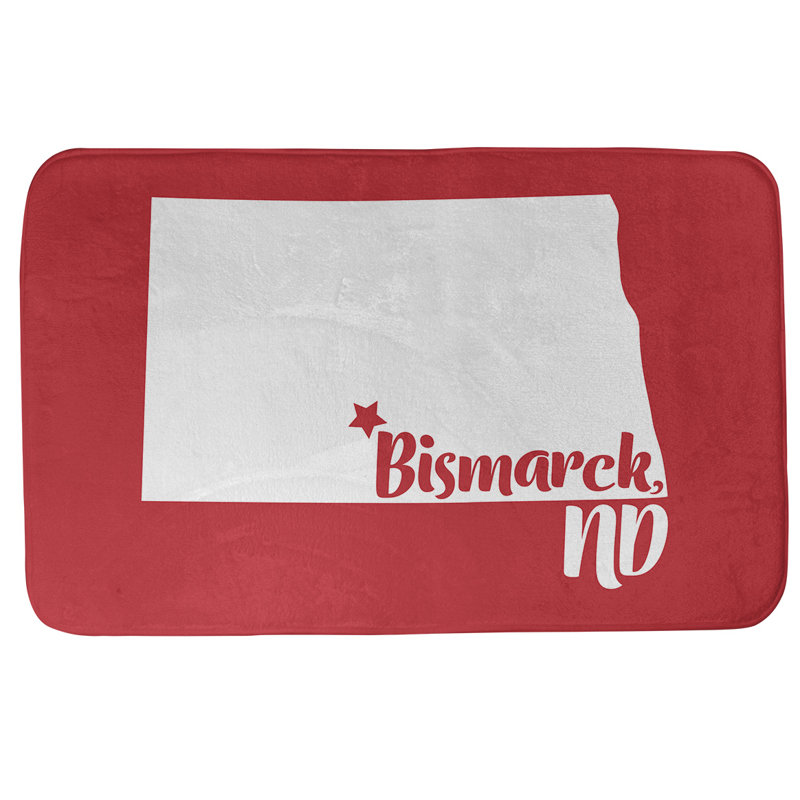 Tapis rectangulaire antidérapant pour salle de bain, L 21 po x L 34 po, Rouge, Memphis, Tennessee