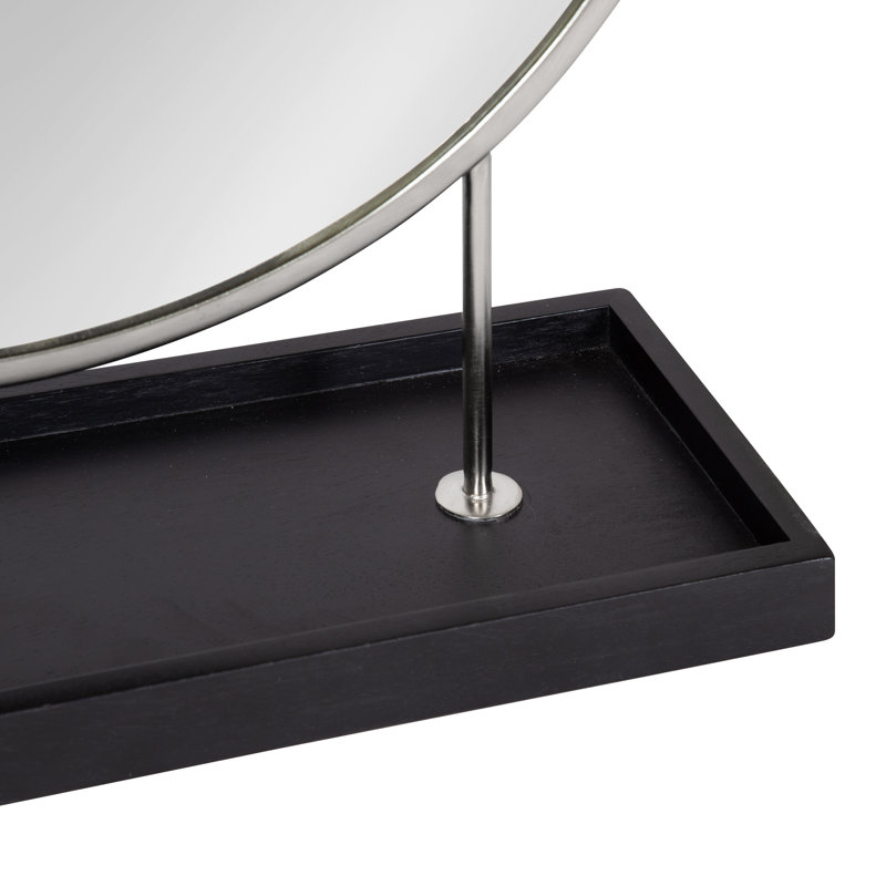 Abdul-Malik Metal Mirror, Silver/Black