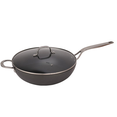 2 - Piece Non-Stick Anodized Aluminum Wok Set with Lid