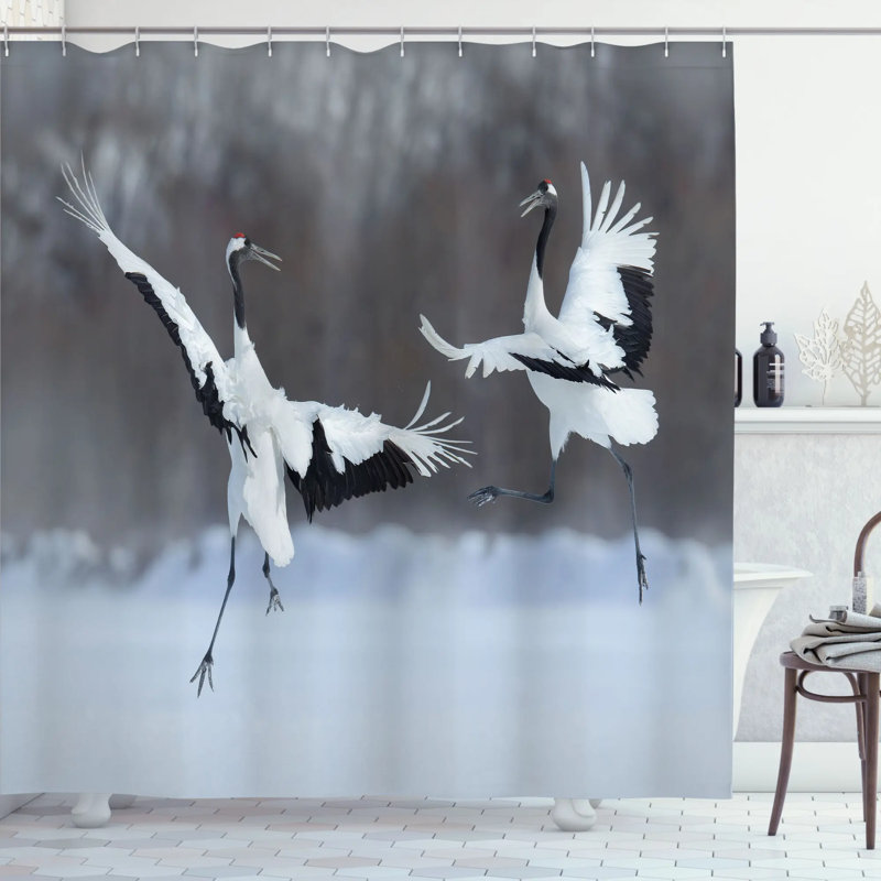 Wildlife Shower Curtain with Hooks Included, 84" H x 69" W